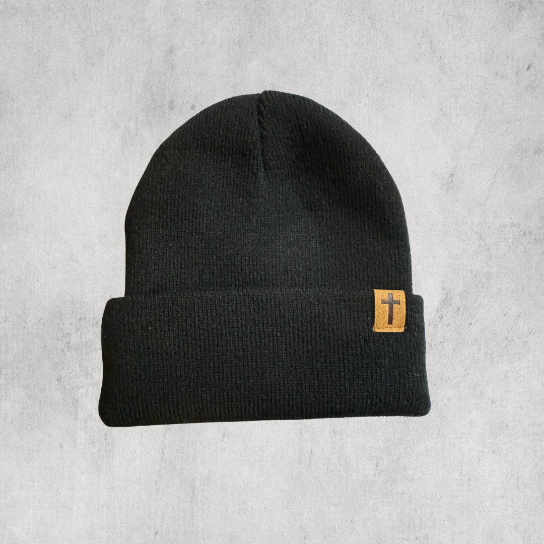 Toddler Beanie with Leather Cross Tag