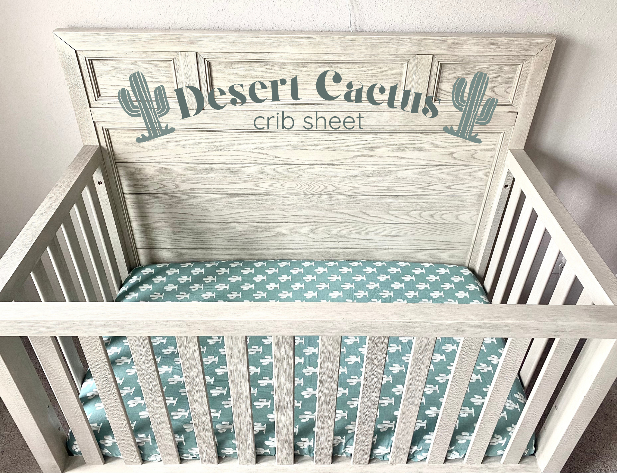 succulent crib sheet Desert Cactus Muslin Bamboo Crib Sheet – Gracie's Closet