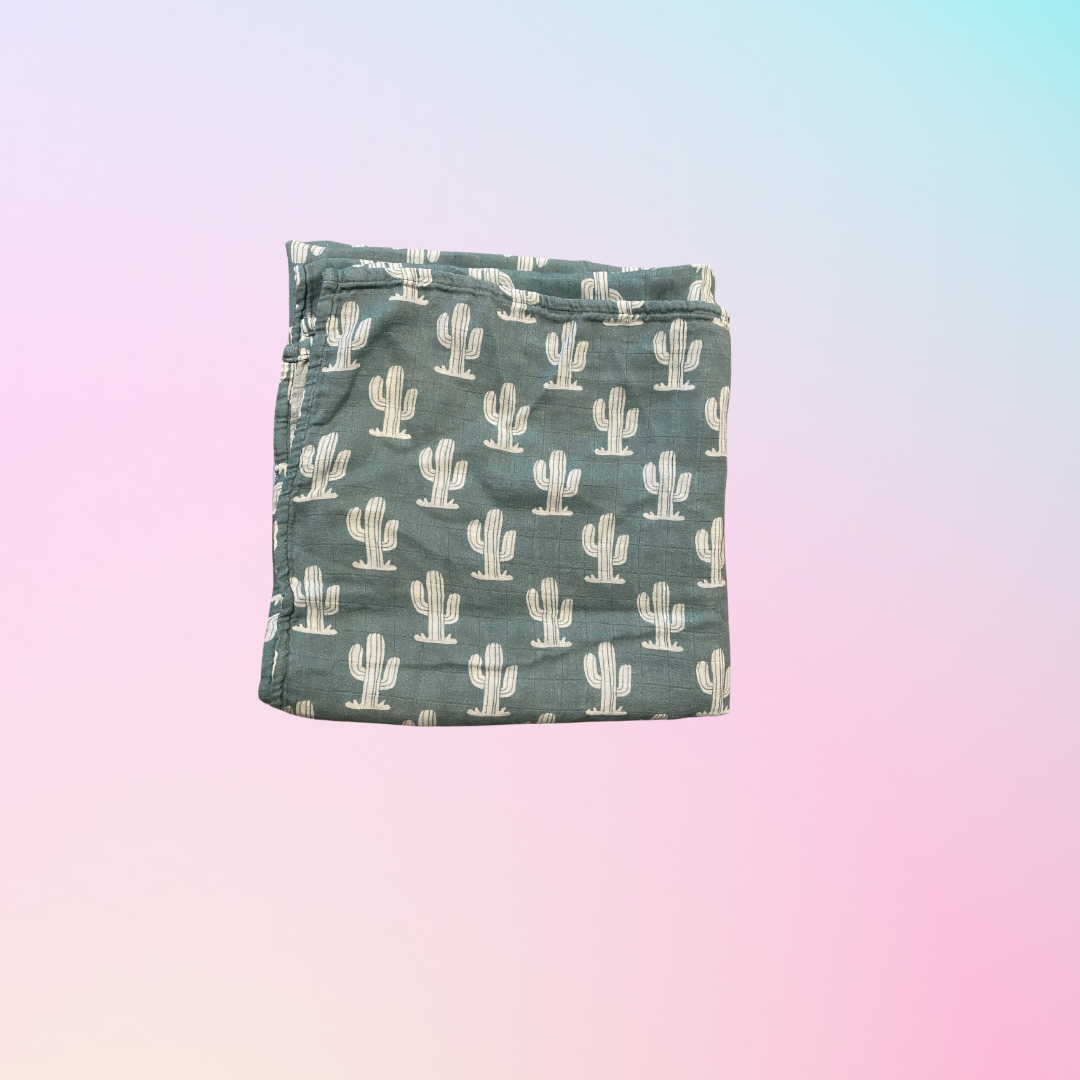 Desert Cactus Muslin Bamboo Oversized Swaddle Blanket