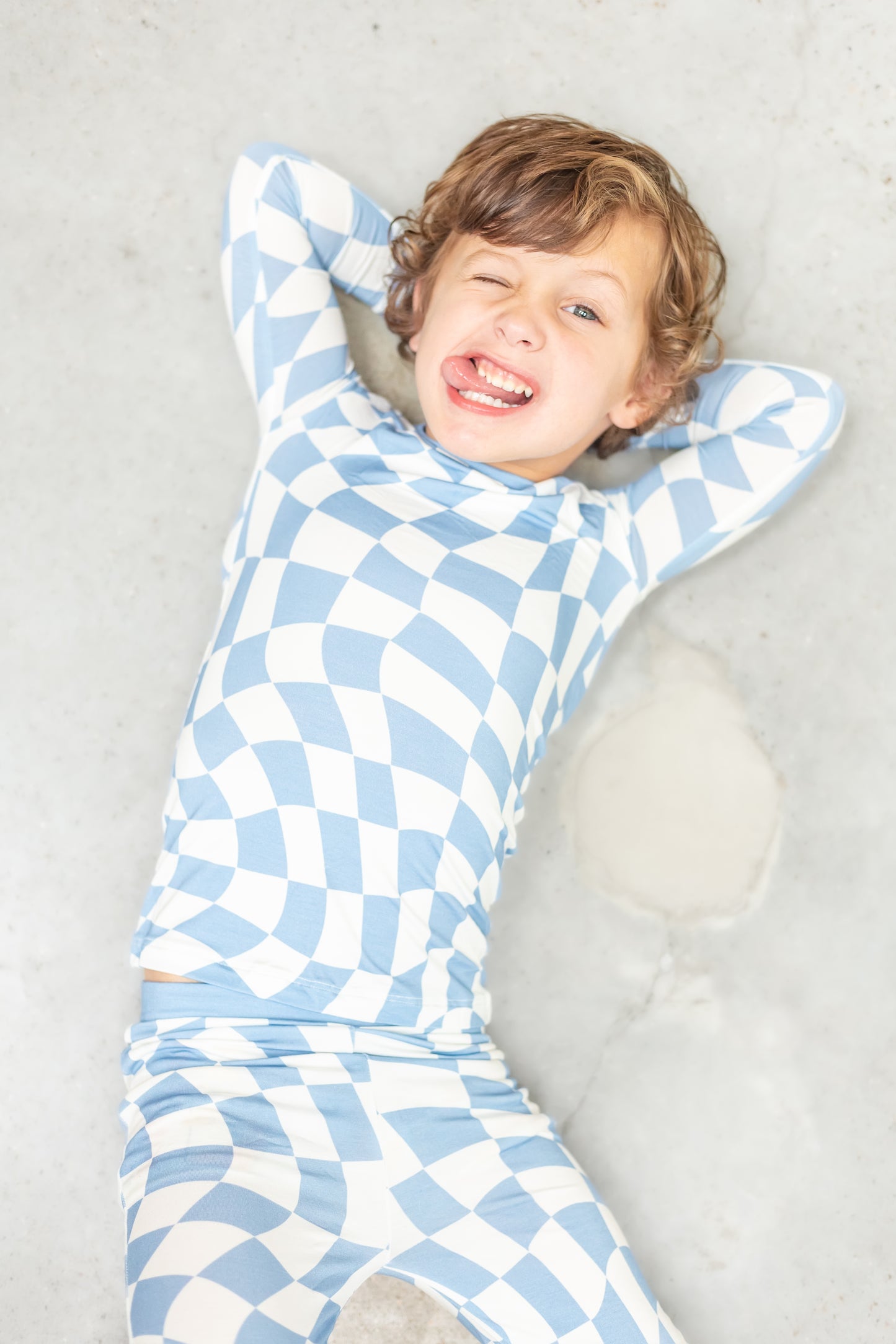 Wavy Check 2-Piece Toddler Bamboo Set