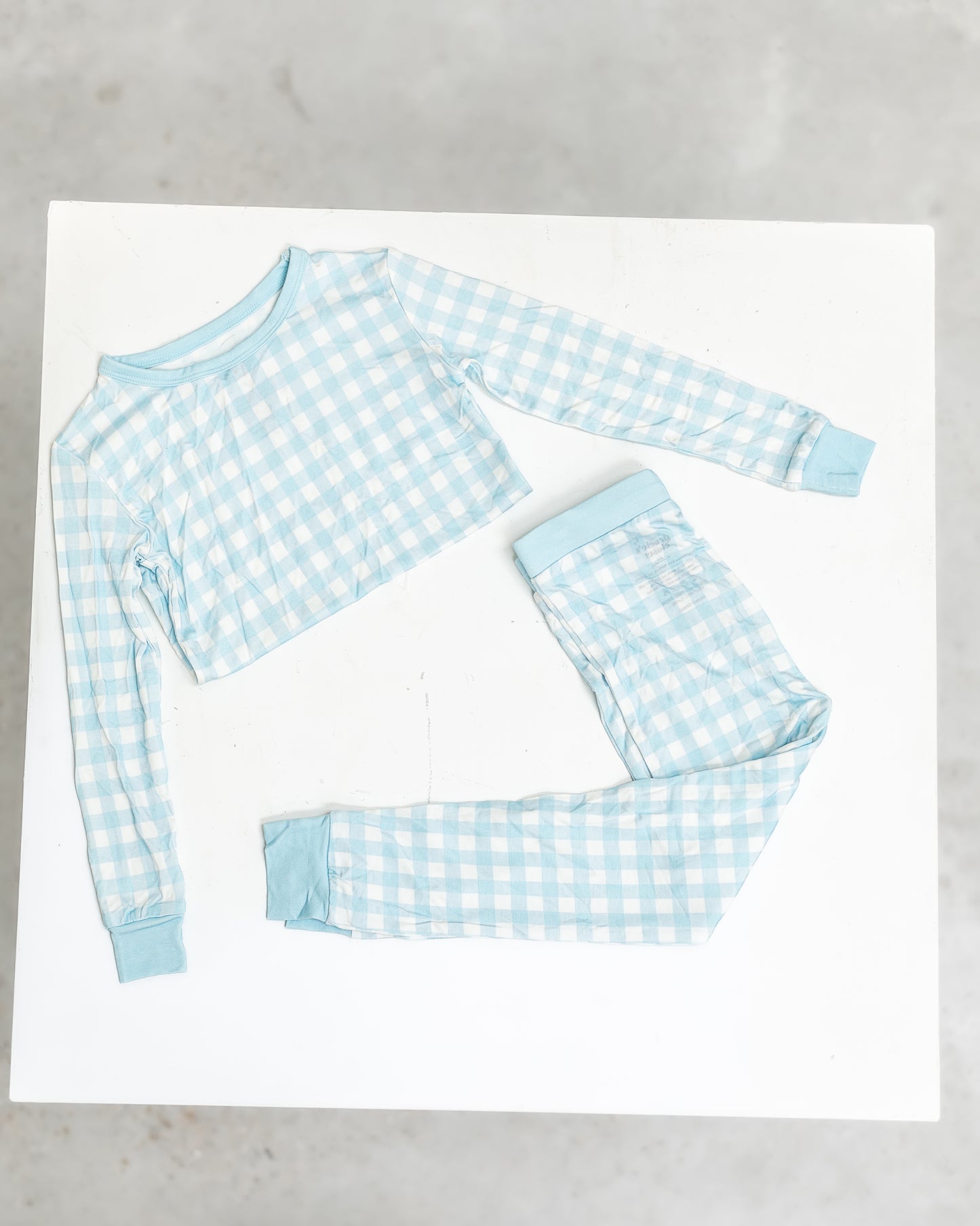 Blue Gingham 2-Piece Toddler Bamboo Set