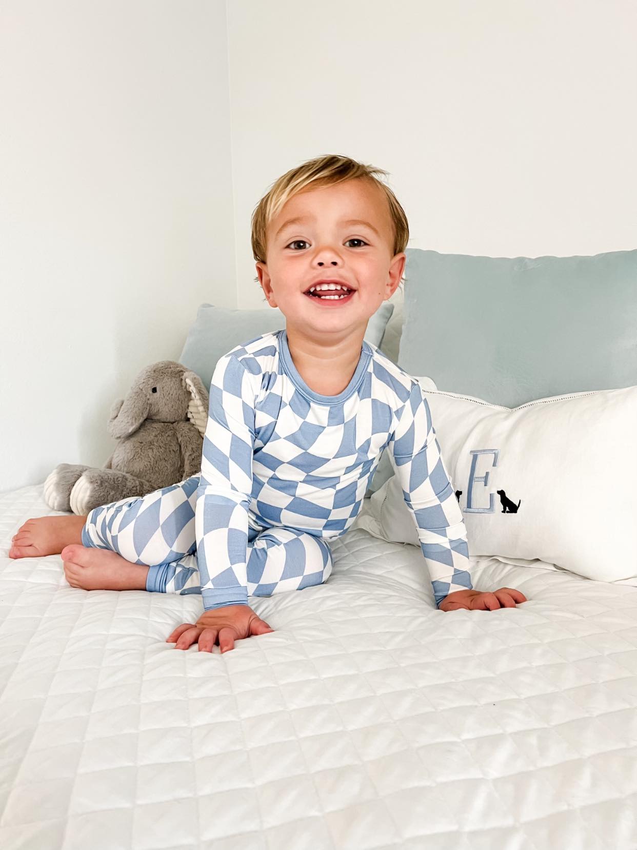 Wavy Check 2-Piece Toddler Bamboo Set