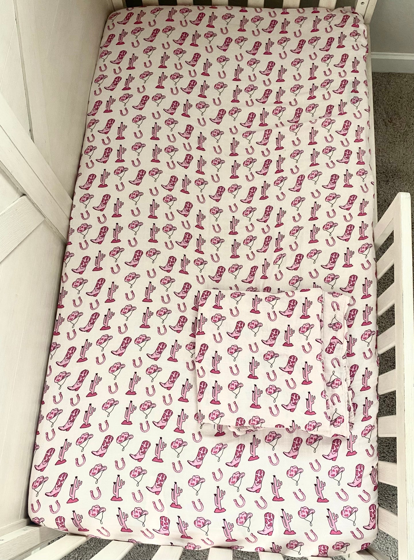 Rodeo Cowgirl Bamboo Muslin Crib Sheet