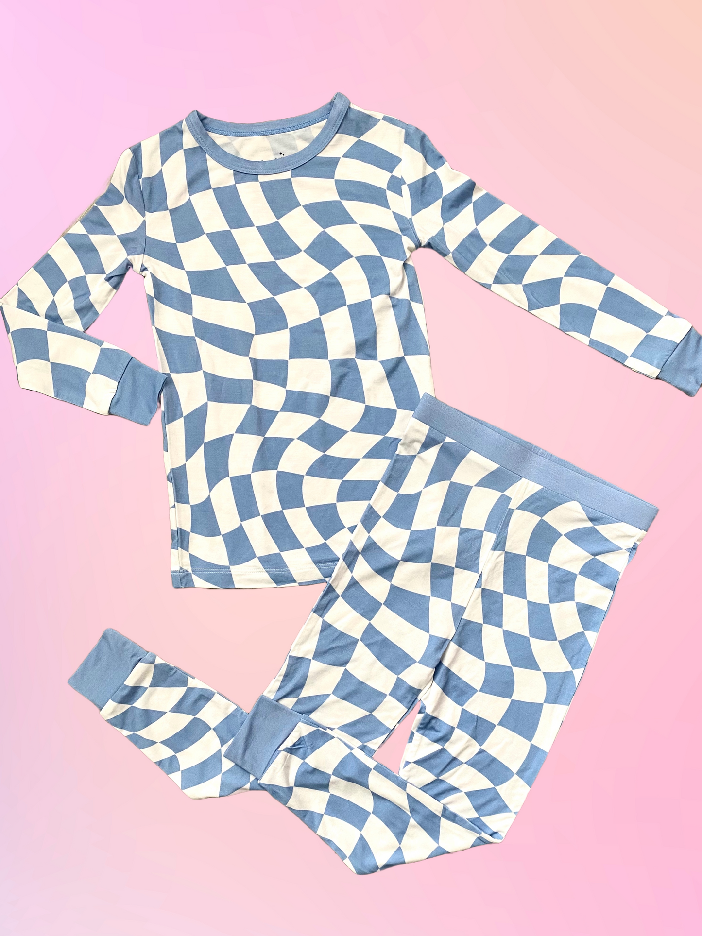 Wavy Check 2-Piece Toddler Bamboo Set